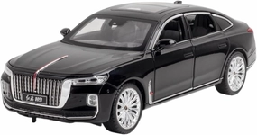 Die Casting 1:24 for Hongqi H9 Alloy Simulation Car Model Sound and Light Pull-Back Miniature Model Collection Ornaments Presents(Black)