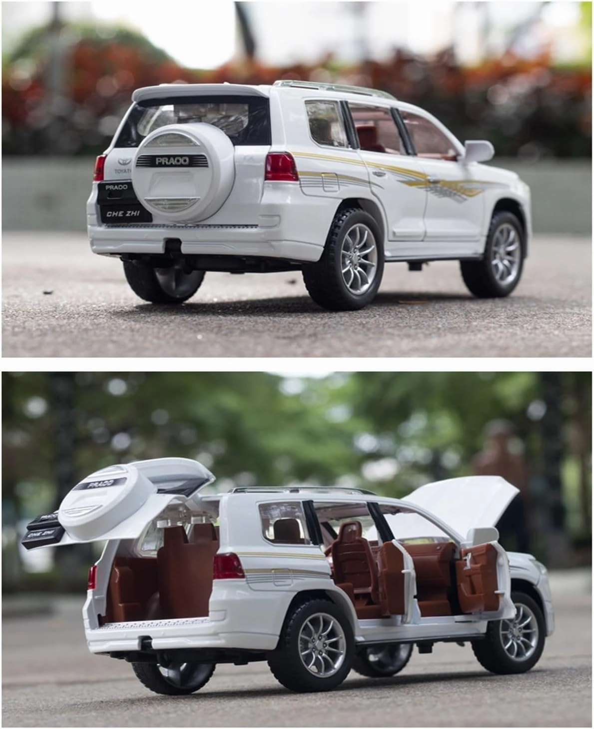 Die Casting 1:24 for Toyota Prado Land Cruiser Series Alloy Simulation Car Model Sound and Light Pull-Back Miniature Model Collection Presents(1:24 Prado Black)