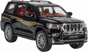 Die Casting 1:24 for Toyota Prado Land Cruiser Series Alloy Simulation Car Model Sound and Light Pull-Back Miniature Model Collection Presents(1:24 Prado Black)