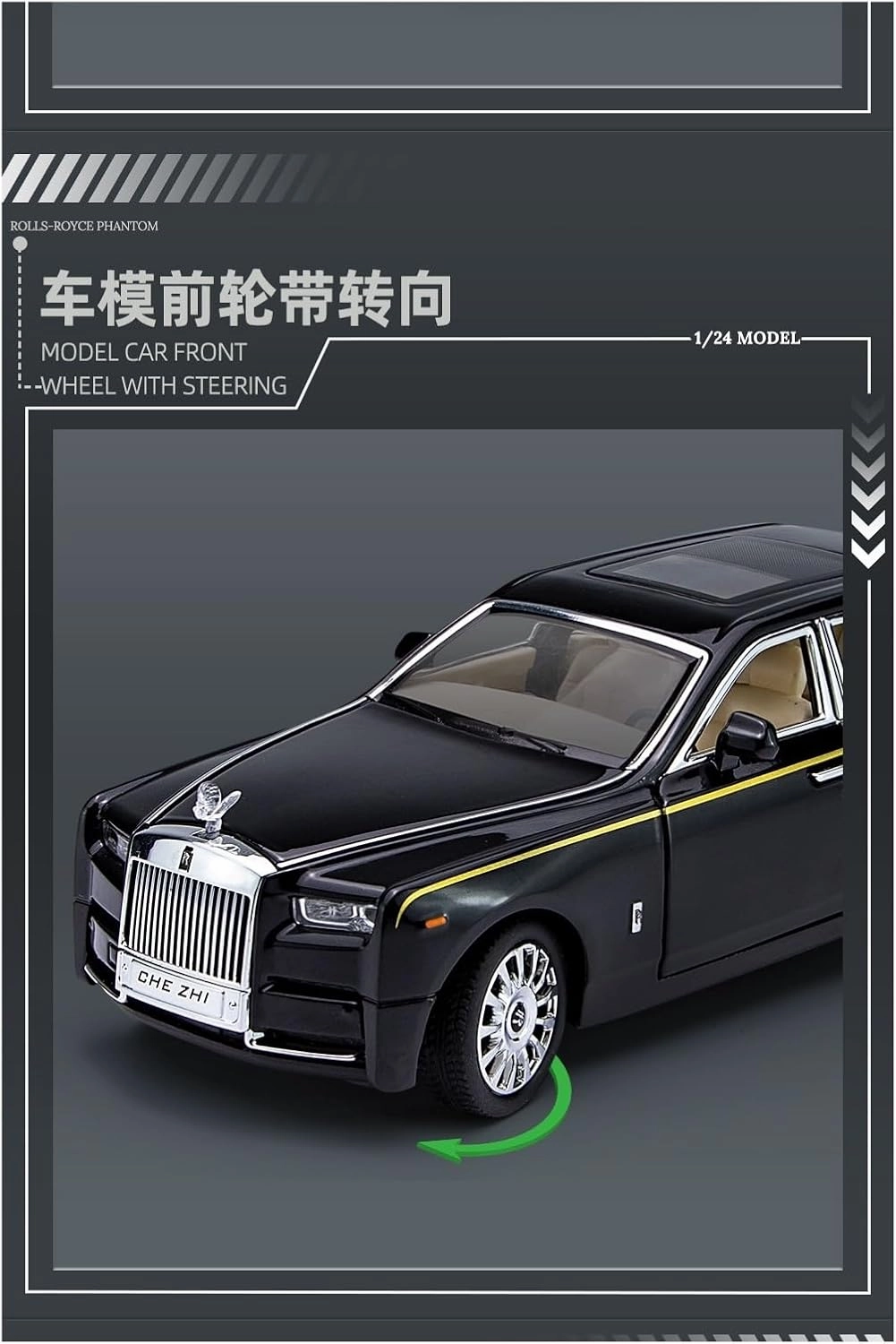 Die Casting 1:32 1:24 1:18 for Rolls-Royce Phantom Cullinan Alloy Simulation Car Model Sound and Light Pull-Back Miniature Model Collection Presents(1:32 White)