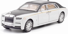 Die Casting 1:32 1:24 1:18 for Rolls-Royce Phantom Cullinan Alloy Simulation Car Model Sound and Light Pull-Back Miniature Model Collection Presents(1:32 White)