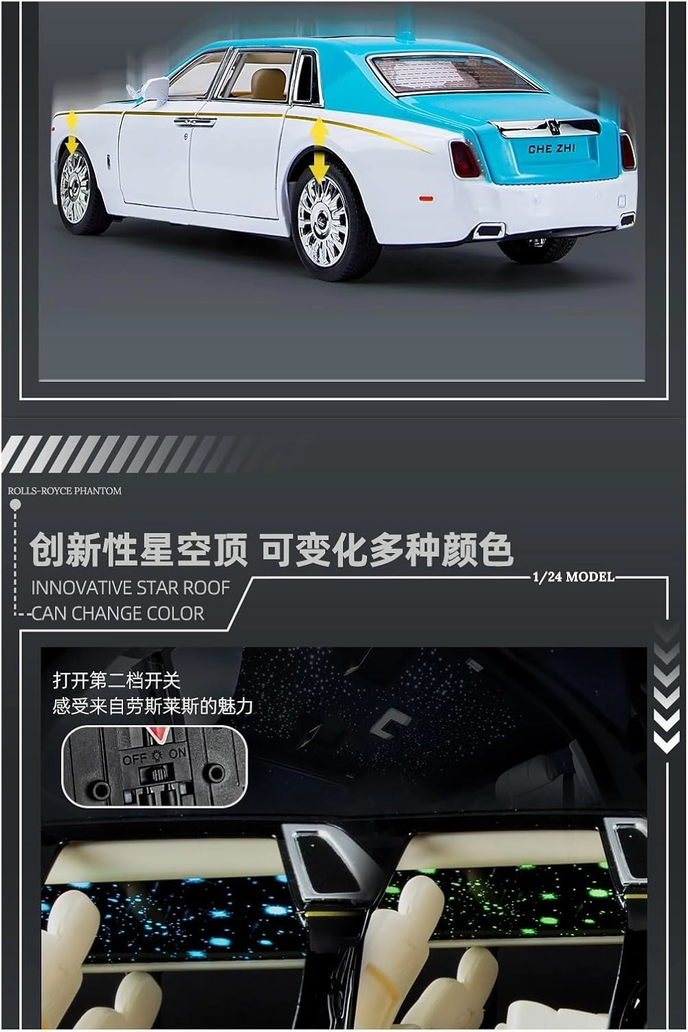 Die Casting 1:32 1:24 1:18 for Rolls-Royce Phantom Cullinan Alloy Simulation Car Model Sound and Light Pull-Back Miniature Model Collection Presents(1:32 White)