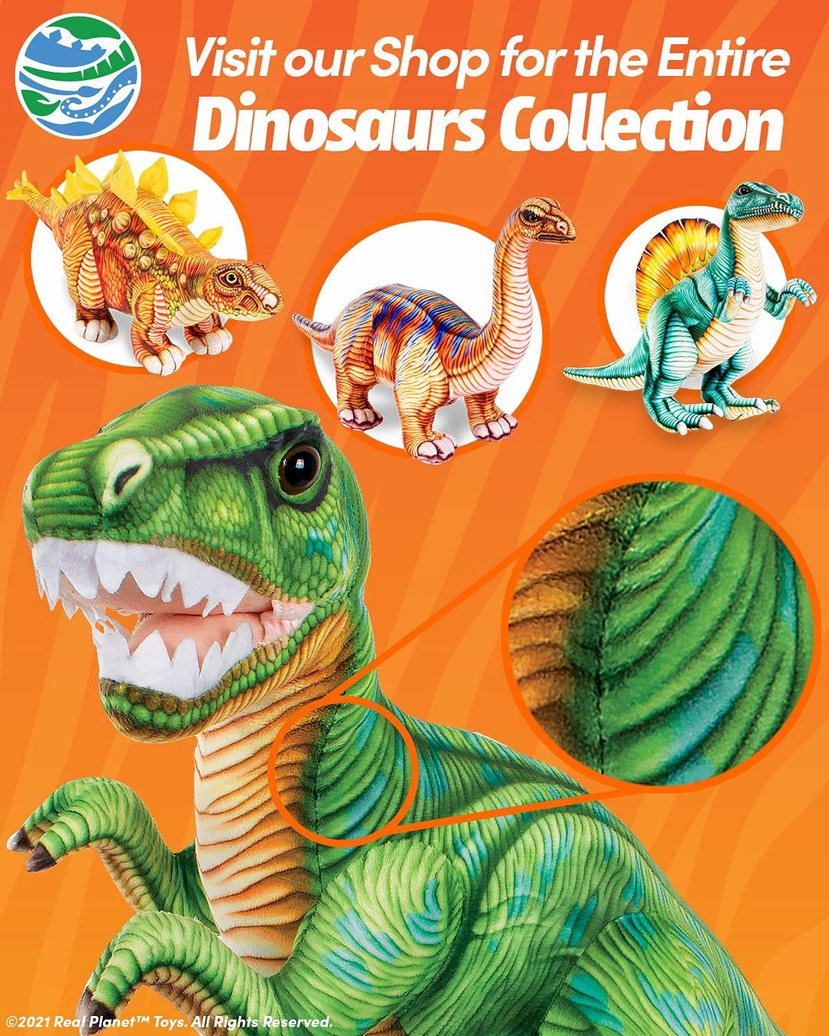 Dinosaur Plush Toy - Little Boy Dinosaur Toys, Stuffed Animals, Dino Plushie, Baby Stuffed Plush, Cute Dino (23" Long)