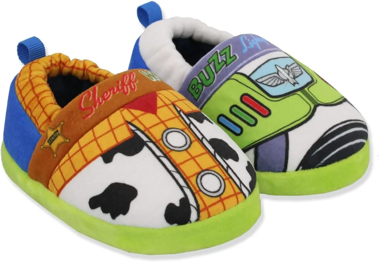 Disney Toy Story Woody Buzz Boys Toddler A-Line Slippers