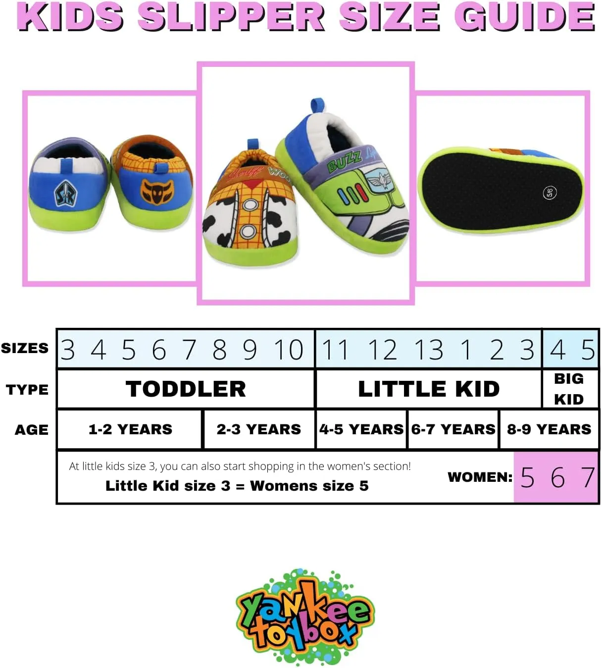 Disney Toy Story Woody Buzz Boys Toddler A-Line Slippers