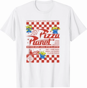 Disney Pixar Toy Story Pizza Planet Iconic Retro Flyer Logo T-Shirt