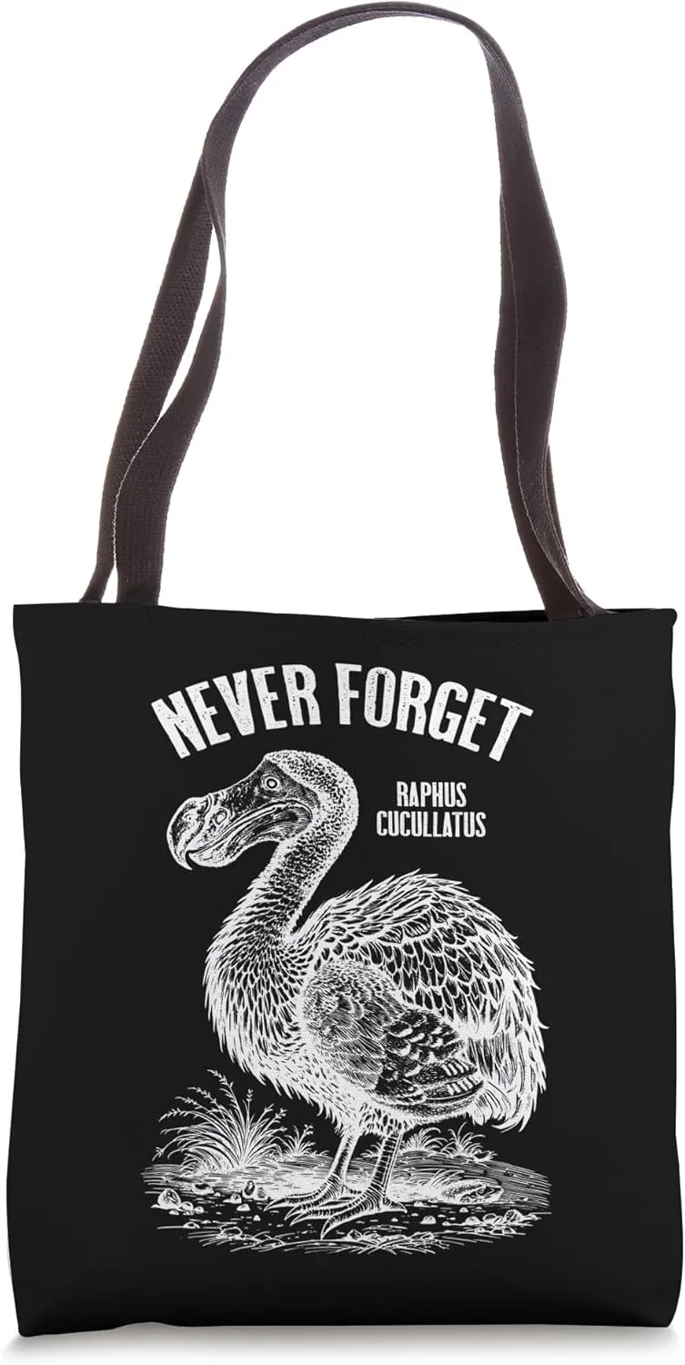 Dodo Never Forget Raphus Cucullatus Extinct Paleontology Tote Bag