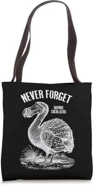 Dodo Never Forget Raphus Cucullatus Extinct Paleontology Tote Bag
