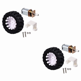 DOITOOL 2sets Geared Motor Kit with Rubber Tires for Projects Low-Speed Electric Motor for Robotics and Toy Cars High Torque Lightweight Easy to Install