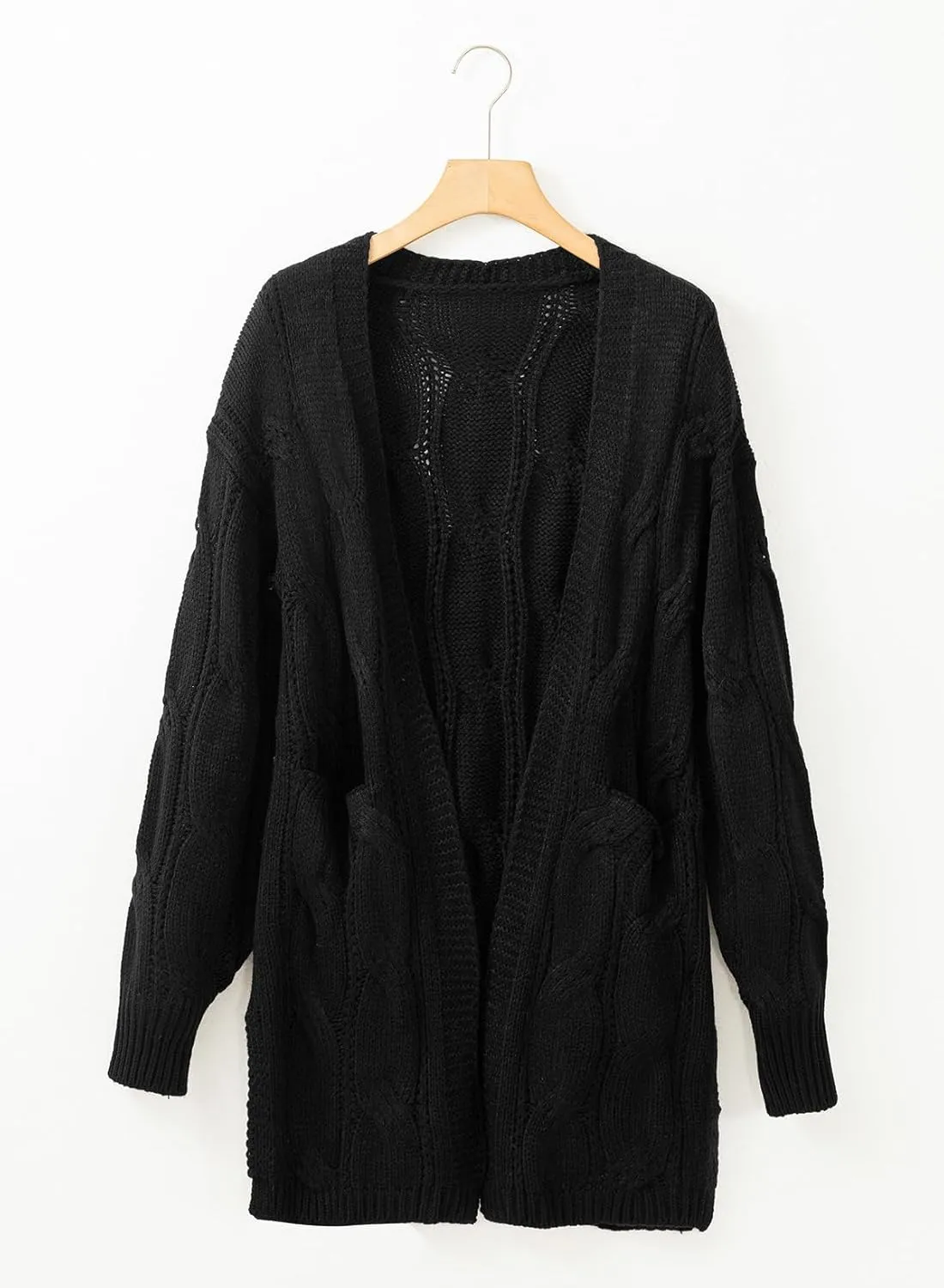 Dokotoo Long Cardigans for Women Open Front Long Sleeves Lightweight Fall Sweaters with Pockets
