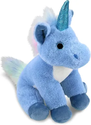 DolliBu Plush Blue Unicorn Stuffed Animal - Soft Huggable Unicorn, Adorable Playtime Plush Toy, Cute Fantasy Cuddle Gifts for Kids and Adults - 9 Inches