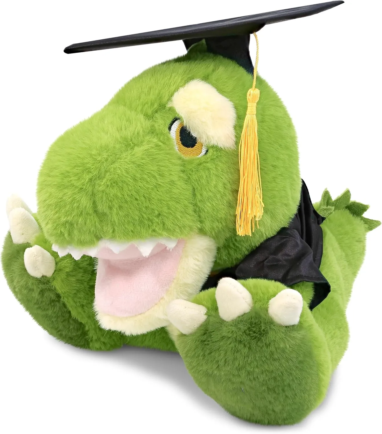 DolliBu T-Rex Dinosaur Graduation Plush Toy - Super Soft Dinosaur Plush Graduation Stuffed Animal Dress Up with Graduation Gown and Cap with Tassel Outfit - Congratulatory Graduation Gift - 12 Inches