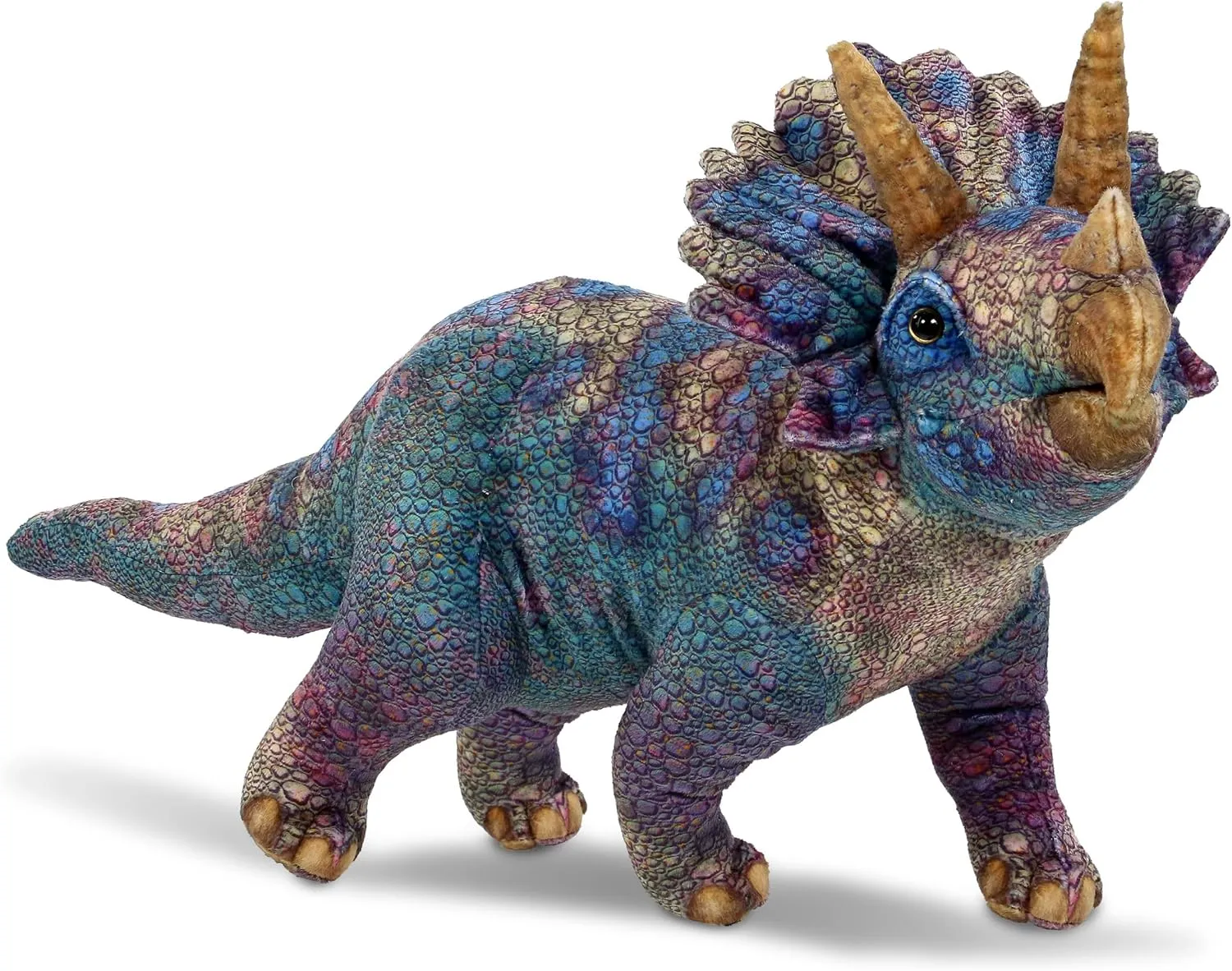 DolliBu Triceratops Dinosaur Stuffed Animal - Huggable Dinosaur Plush, Adorable Playtime Triceratops Plush Toy, Cute Dinosaur Cuddle Gifts, Super Soft Plush Doll Toy for Kids and Adults - 23 Inches