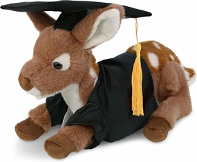 DolliBu Fawn Deer Graduation Plush Toy - Super Soft Deer Plush Graduation Stuffed Animal Dress Up with Graduation Gown and Cap with Tassel Outfit - Congratulatory Graduation Gift - 10 Inches