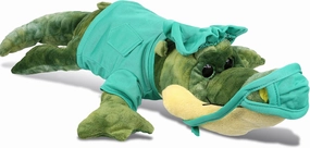 DolliBu Gator Doctor Plush Toy - Super Soft Gator Doctor Stuffed Animal Dress Up with Cute Scrub Uniform & Cap Outfit - Fluffy Doctor Toy Plush Gift with Personalization - 18 Inches