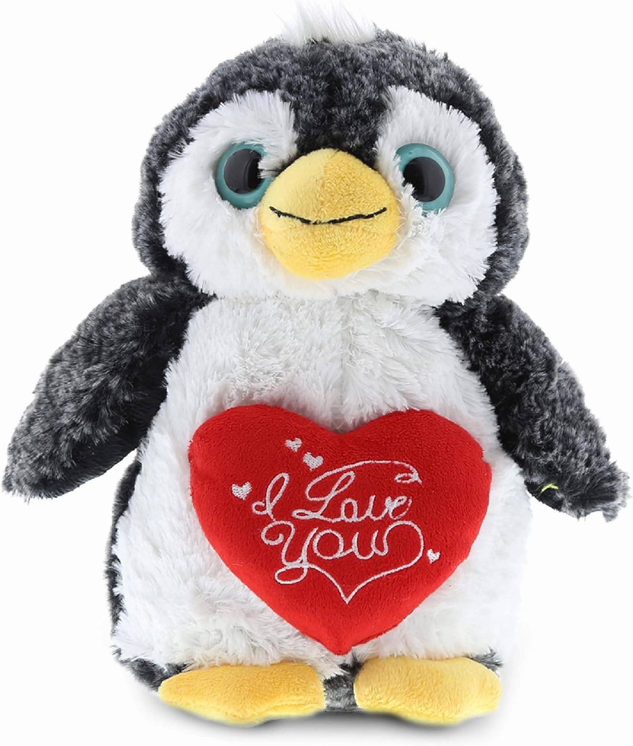 DolliBu I Love You Valentine Plush Marine Wild Penguin - Cute Stuffed Animal with Red Heart and Name Personalization Gift for Valentines Day, Birthday, Anniversary, Romantic Date - 9 Inches