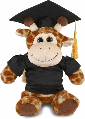 DolliBu Sitting Giraffe Graduation Plush Toy - Super Soft Graduation Stuffed Animal Dress Up with Gown and Cap with Tassel Outfit - Graduation Gift with Personalization - 9 Inches