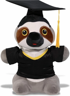 DolliBu Standing Sloth Graduation Plush Toy - Snug-Mooshies Sloth Plush Graduation Stuffed Animal Dress Up with Graduation Gown and Cap with Tassel Outfit - Congratulatory Graduation Gift - 7 Inches