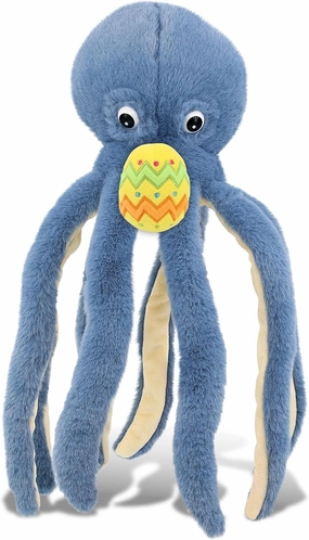 DolliBu Super Soft Blue Octopus with Yellow Easter Egg Plush and Name Personalization - Stuffed Animals for Easter Basket, Easter Egg Stuffed Animal Spring Toys for Girls, Boy, Baby - 15 Inches