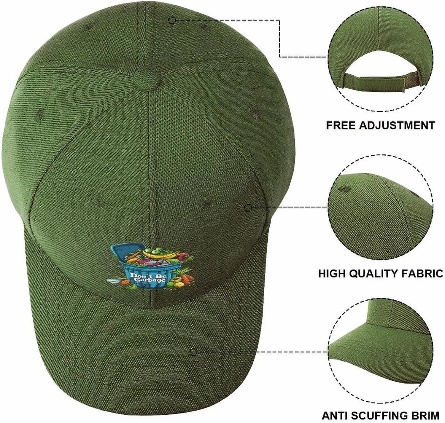 Don't Be Garbage Fashion Baseball Cap Men Women Classic Adjustable Sun Golf Dad Hat Outdoor