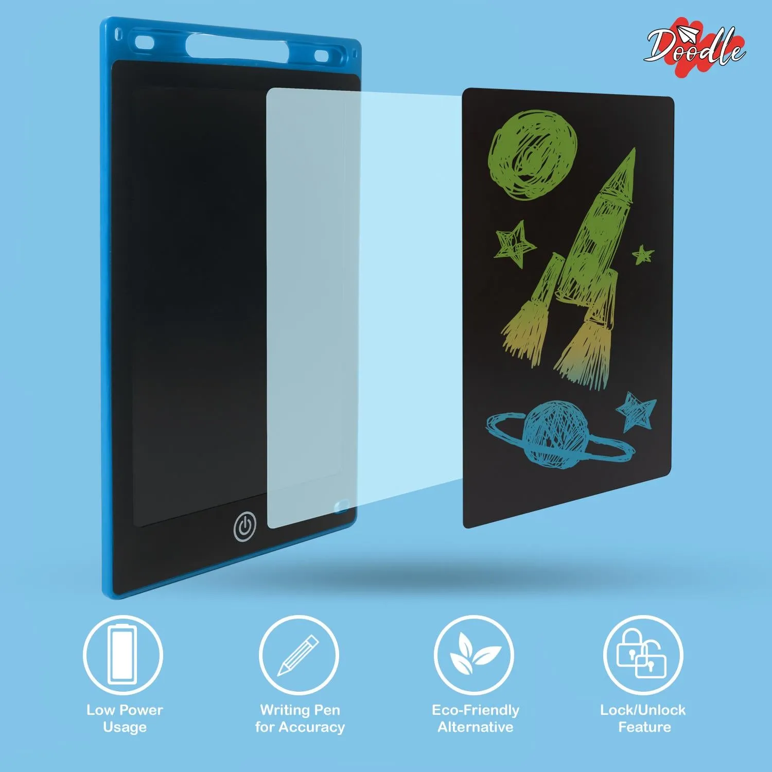 Doodle 8.5" LCD Color Screen Digital Writing & Drawing Tablet, Blue