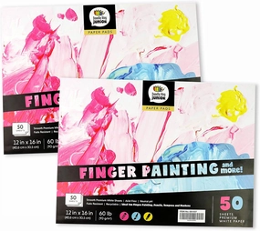 DOODLE HOG 2-Pack Large Sketch Pads for Drawing (12"x16", 50 Pages Each), 60lbs /90GSM Sketch Books, Ideal for Finger Painting for Toddlers 1-3