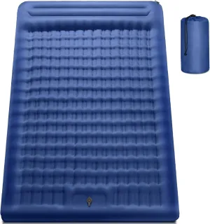 Double Sleeping Pad for Camping, 5 Inch Ultra-Thick Inflatable Camping Pad with Pillow Built-in Pump, Backpacking Camping air mattress 2 Person for Hiking Portable Camping Mat for Traveling Tent,Home