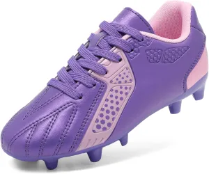 DREAM PAIRS Boys Girls Soccer Cleats Youth Firm Groud Classic Lightweight Football Shoes for Little/Big Kid