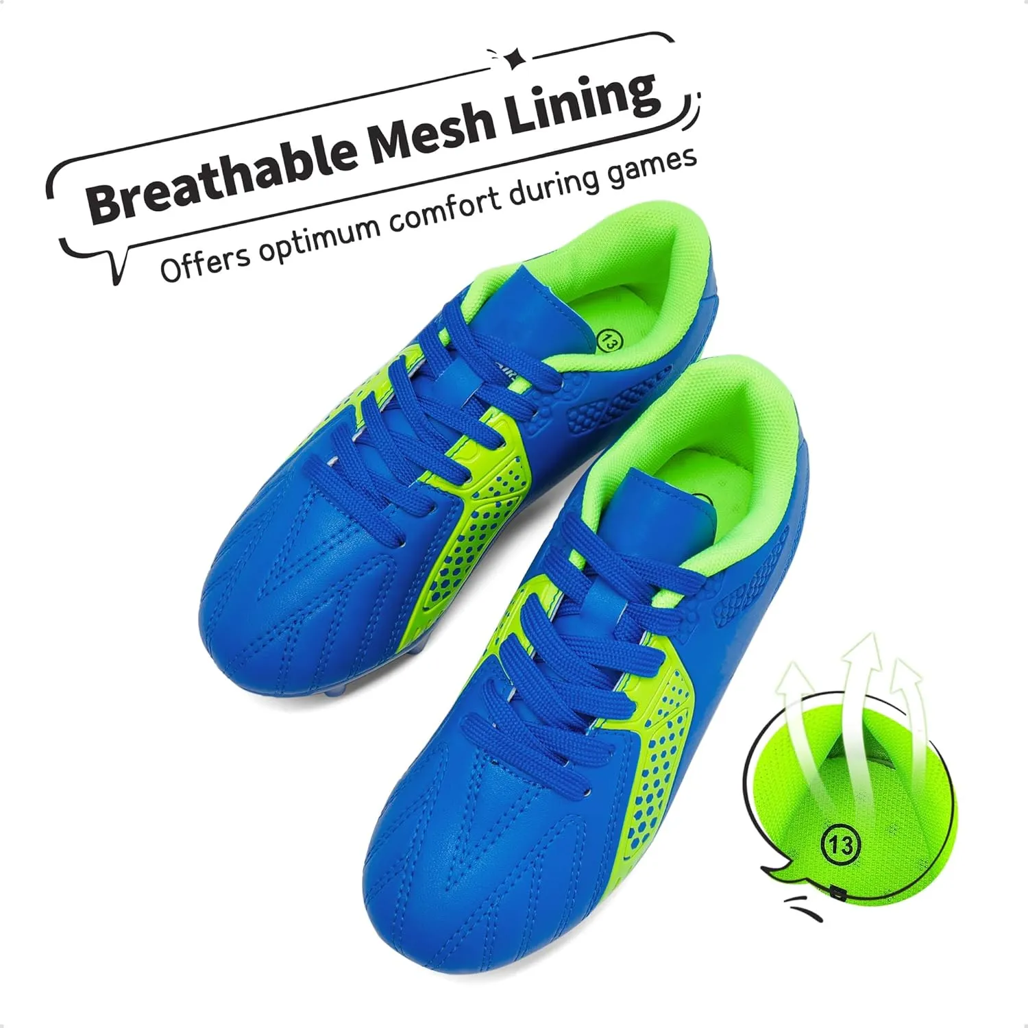 DREAM PAIRS Boys Girls Soccer Cleats Youth Firm Groud Classic Lightweight Football Shoes for Little/Big Kid