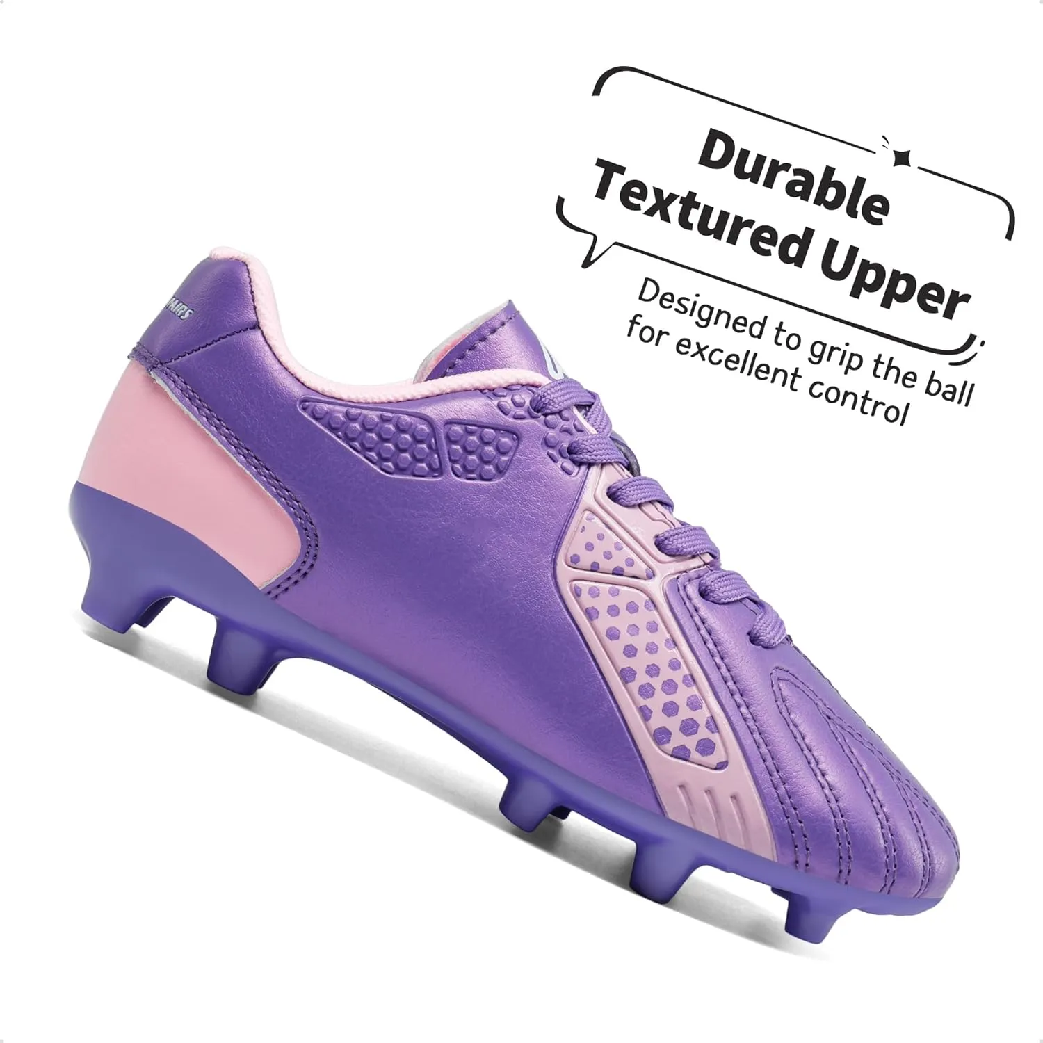 DREAM PAIRS Boys Girls Soccer Cleats Youth Firm Groud Classic Lightweight Football Shoes for Little/Big Kid