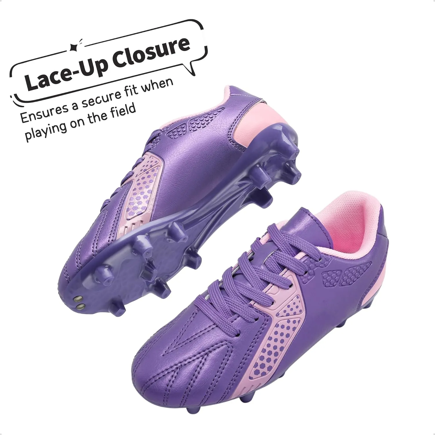 DREAM PAIRS Boys Girls Soccer Cleats Youth Firm Groud Classic Lightweight Football Shoes for Little/Big Kid
