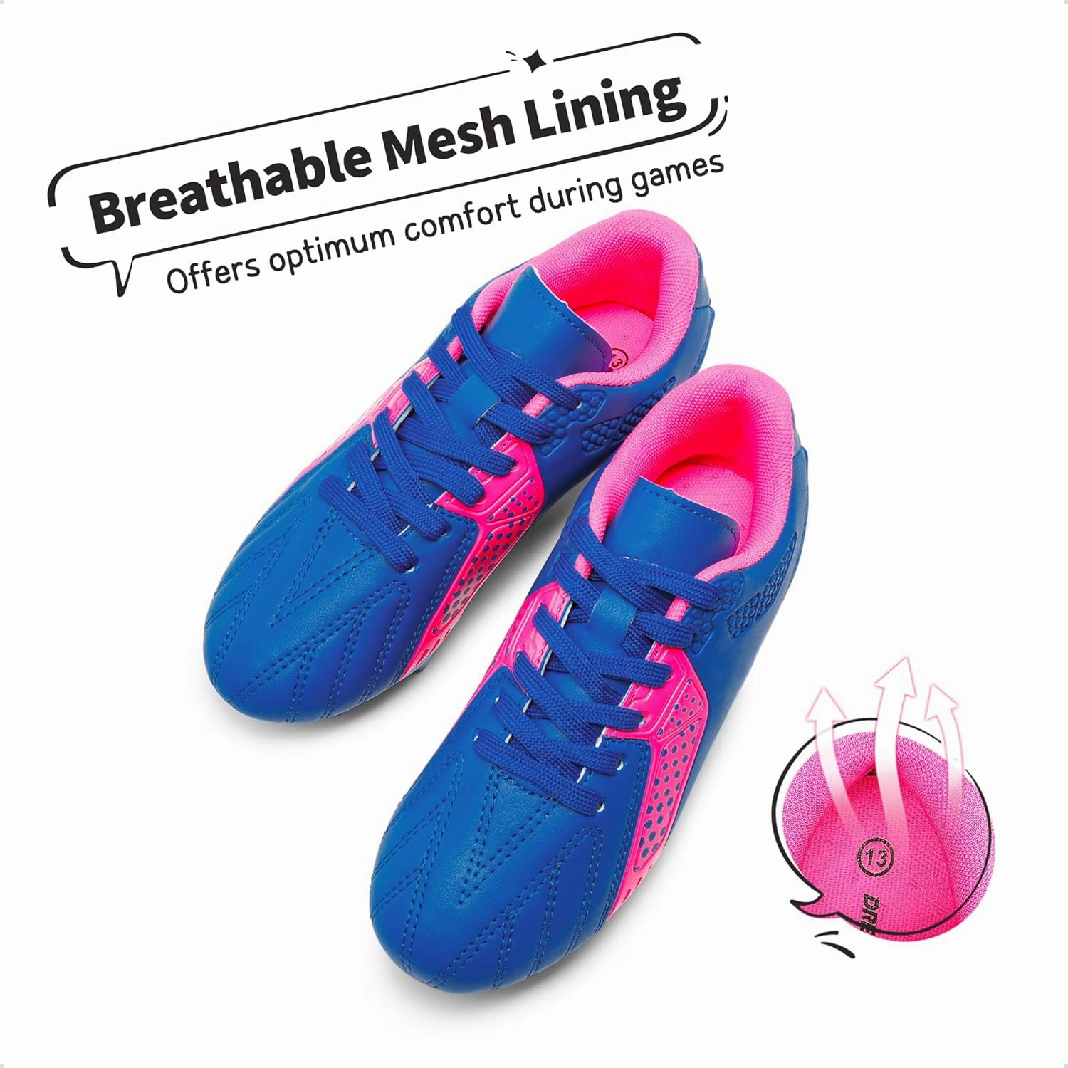 DREAM PAIRS Boys Girls Soccer Cleats Youth Firm Groud Classic Lightweight Football Shoes for Little/Big Kid
