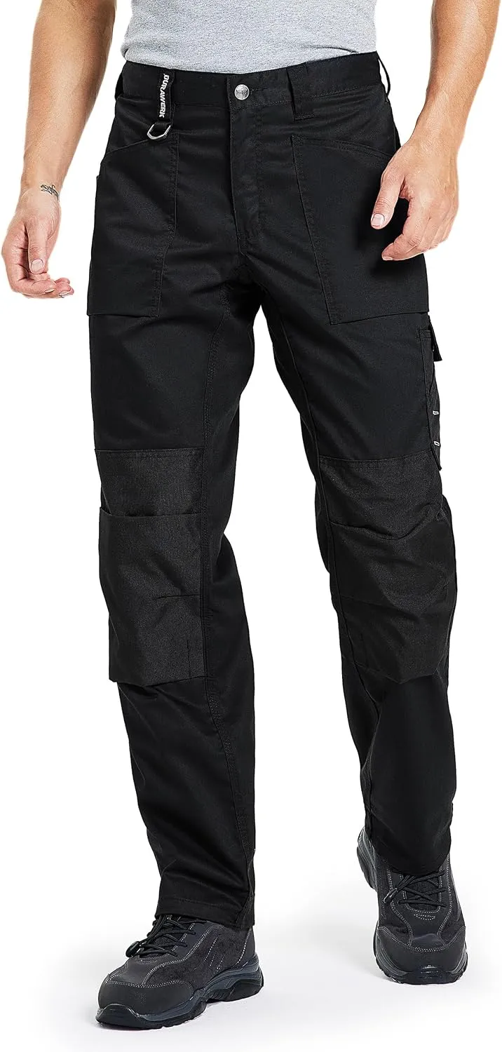 DURAWERK Men's Work Pants, Carpenter Pants with Reinforced Knee Pad Pockets, Durable Cargo Pants