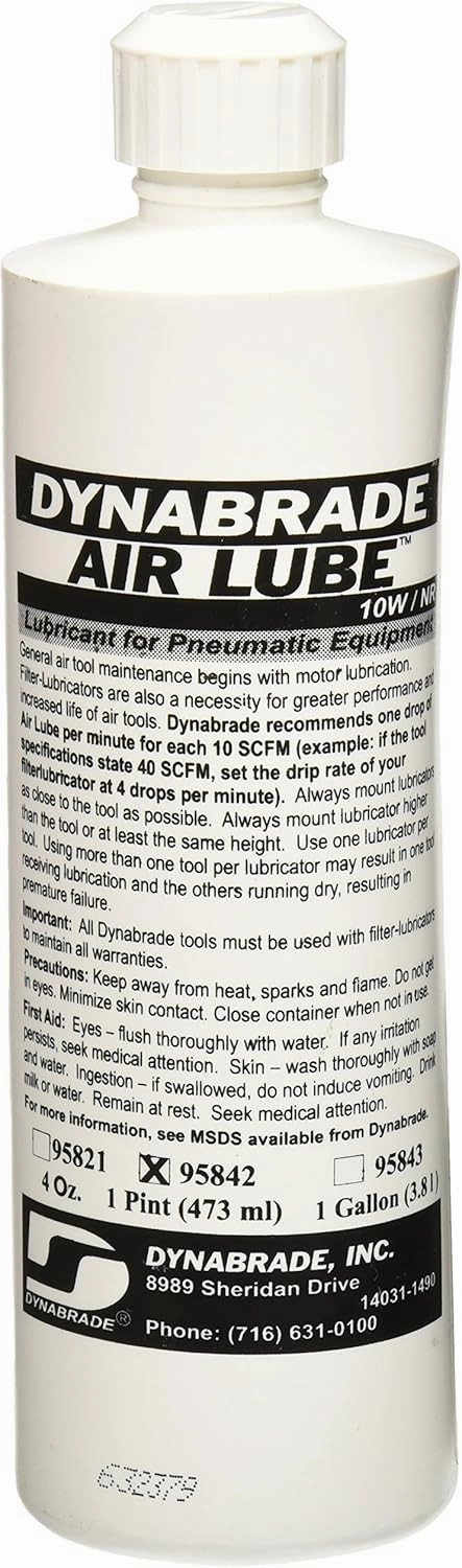 Dynabrade (95842) 1 Pint (473 ML) Tube of Air Lube | Formulated for Pneumatic Equipment | Prevent Rust and Sludge Formation for Longer Tool Operation as Needed