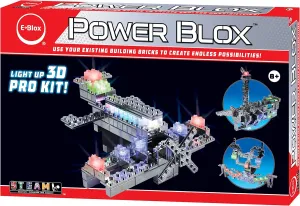 E-Blox Power Blox Builder - Pro Kit 3D LED Light-Up Building Blocks Toys Set for Kids Ages 8 