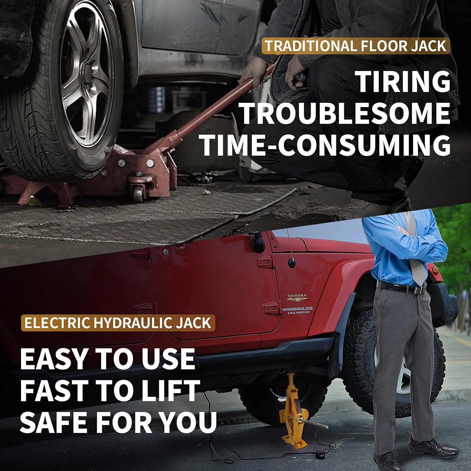 E-HEELP Electric Scissor Car Jack - 3 Ton 12V with Impact Wrench for SUV, Sedan & Tire Changing