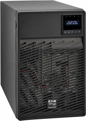 Eaton Tripp Lite Series SmartOnline 1000VA UPS Battery Backup Tower, Pure Sine Wave Double-Conversion, AVR 120V, 900W, 6 Outlets, USB, DB9, LCD Screen (SU1000XLCD)
