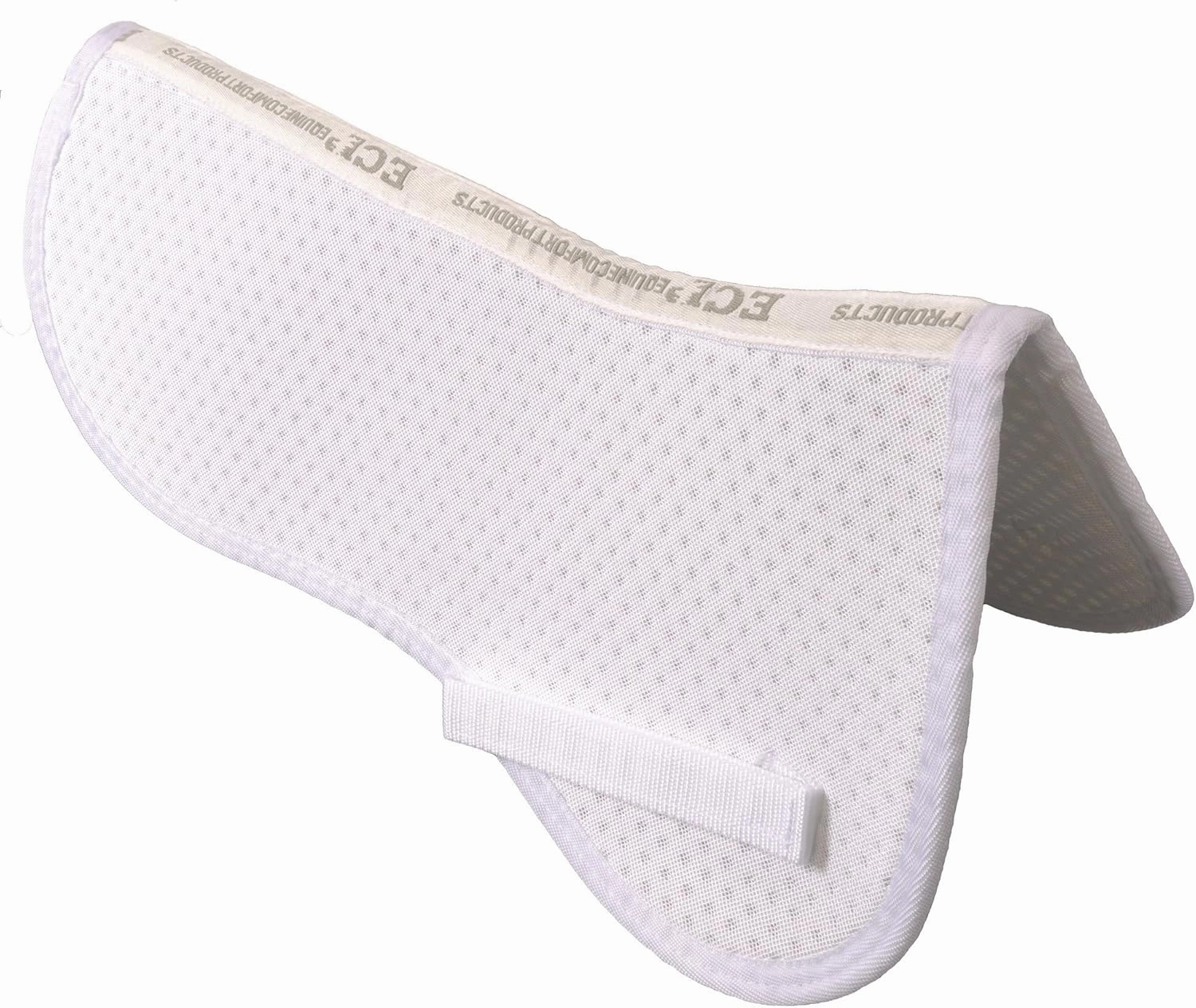 ECP Equine Comfort Products 3D Air Ride Half Saddle Pad, Durable Non-Slip Shock-Absorbing Mesh Pad with Breathable Ventilation, Impact Protection & Thermoregulation for Horse Comfort, White