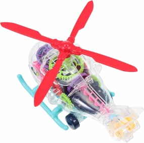 Educational Helicopter Musical Light Up Gear Helicopter Plaything for Boys and Rotation No Battery Required for Outdoor and Indoor Fun