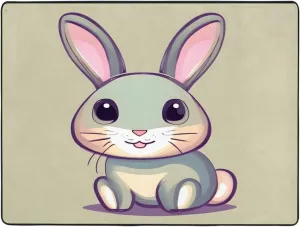 EkcoS Cute Little Bunny Large Area Rugs for Living Room, Super Soft Fluffy Modern Bedroom Rug,Soft Plush Furry Bedside Rug,(63x48in)
