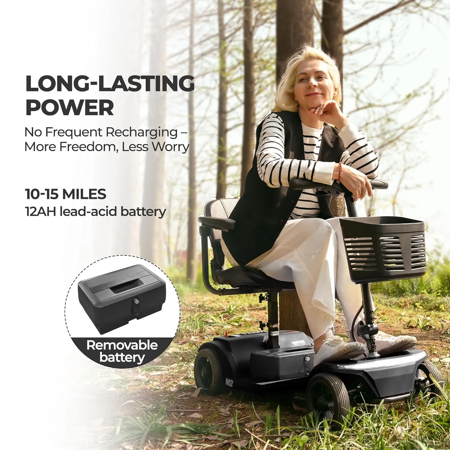Electric Foldable Mobility Scooter for Adults 4 Wheel Mobility, 330lbs Max Weight,10-15miles Per Charge Electric Powered Wheelchair Power Scooters Black