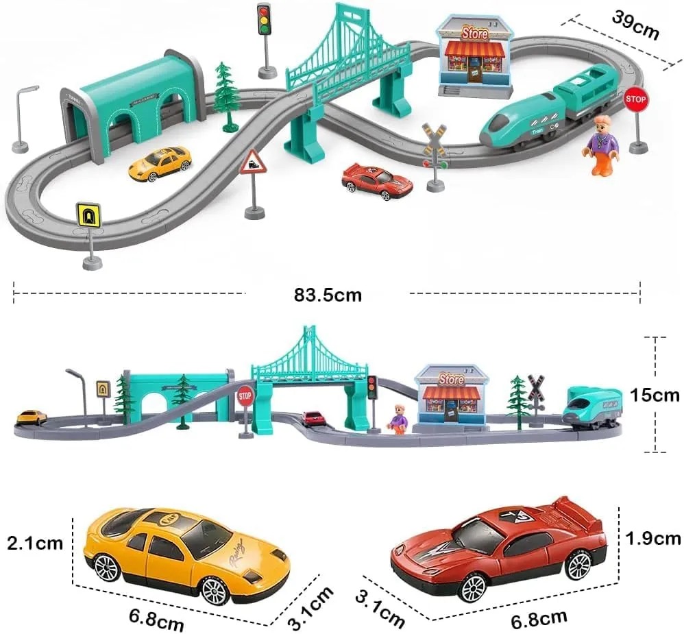 Electric Train City Track for Kids | DIY Track 66 PCS