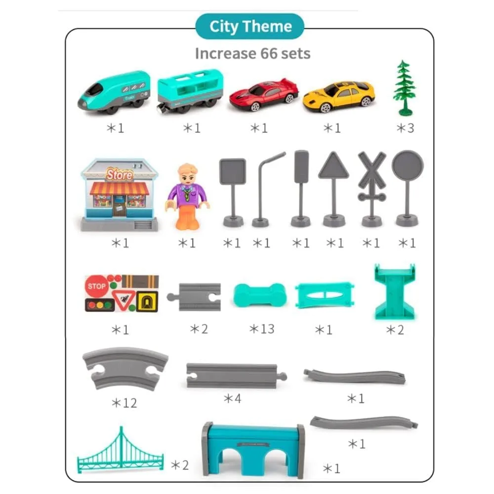 Electric Train City Track for Kids | DIY Track 66 PCS
