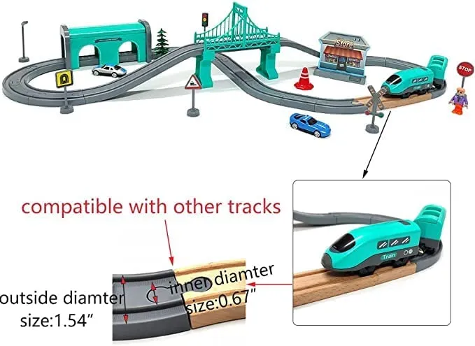 Electric Train City Track for Kids | DIY Track 66 PCS