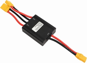 Electric Bike Dual Battery Converter, Aluminum Alloy Module for Increased Power with XT90 Connectors, 20V to 72V Support