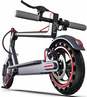 Electric Scooter for Adults, 15.5/12.5 Miles Long Range, 18.7/15.5 Mph Top Speed, 8.5in Solid Tires, Foldable with Cruise Control, Double Braking Systems