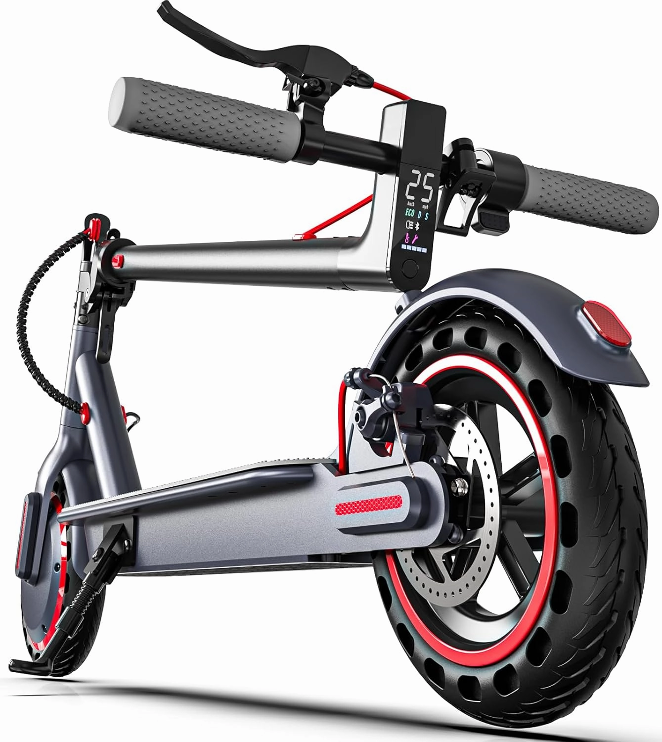 Electric Scooter for Adults, 15.5/12.5 Miles Long Range, 18.7/15.5 Mph Top Speed, 8.5in Solid Tires, Foldable with Cruise Control, Double Braking Systems