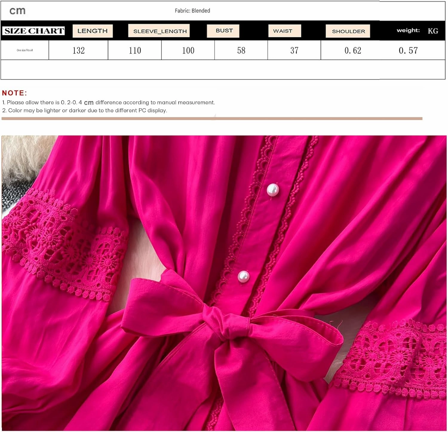 Elegant French Court Retro Dress for Women-Stand Collar Trumpet Sleeves Vintage Waisted Single-Breasted Lace Dress