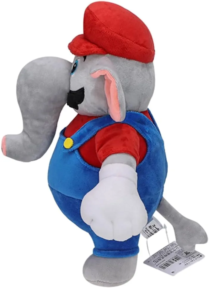 Elephant Luigi Plush Toy,Stuffed Animals Soft Merry Cute Cartoon Character Stuffed Doll Christmas Kids Gift(Green,11 inch), Medium, Red