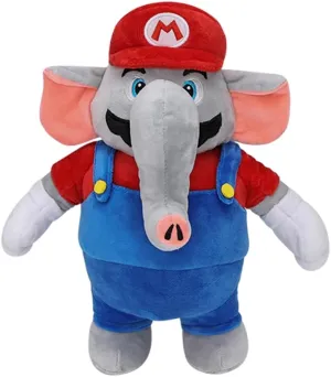 Elephant Luigi Plush Toy,Stuffed Animals Soft Merry Cute Cartoon Character Stuffed Doll Christmas Kids Gift(Green,11 inch), Medium, Red